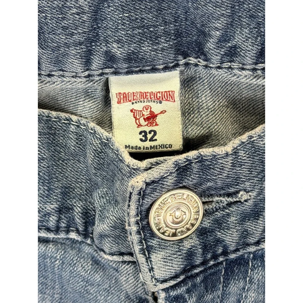 True Religion Mens Straight Leg Jeans Blue Medium Wash Denim Size 32x27